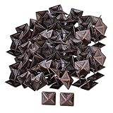 BQLZR 30 x 30 mmレッドブロンズアンティーク正方形Upholstery Nails Tackピラミッドスタッドビンテージ家具パックof 100