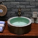 GYP 盆地セラミック盆地アート流域シンクウォッシュ盆地肥厚レトロ手描き胚 ( 色 : A )