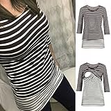 授乳Tシャツ Hosam マタニティウェア Tシャツ 長袖 ロングtシャツ 授乳服 おしゃれ 無地 授乳 産前 産後 妊婦 (L)