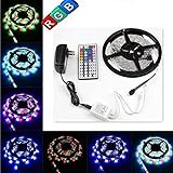 FlatLED RGB 5M 3528 LED Strip Light 300leds + 44key IR Remote Control+ 12V Power Supply Practical Su