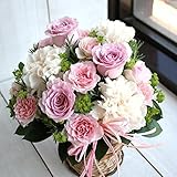 KOBE Flower smith ReiRi　バラとローズマリーの生花フラワーアレンジメント 送料無料【日時指定便対応】