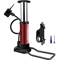 空気入れ 自転車 HOPOPRO 足踏み式 エアポンプ 携帯ポンプ 米式/仏式バルブ対応 軽量 バイク ポンプ フットポンプ ミニ型 バルブコネクタ付 バイク/ボール/浮き輪/風船適用