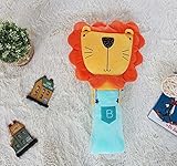 DEBON シートベルトカバー クッション コットン ショルダーパッド キッズ シートベルト枕 子供 車 カバー レディース 可愛い ぬいぐるみ （ライオン）