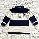 RalphLauren ラルフローレン　ビッグポニー　長袖ポロシャツ　クリーム&オリーブ　ボーダー (18m(80-83cm))