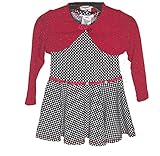 Jona Michelleガールズドレス、レッド/ブラック、ホワイトドット、4t