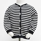 Selana オーガニックコットン カーディガン サイズ 92 ( 90 - 95 ) ネイビーストライプ