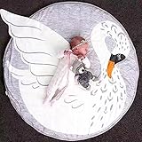 Hiltow　かわいい白鳥 ベビープレイマット　おしゃれな子供部屋のインテリア（直径：96ｃｍ）　インスタ映え抜群 !