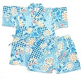 (ファンファン) FUN fun 甚平 ベビー 男の子 子供 トンボ ブルー 90