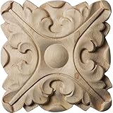 Ekena Millwork ROS02X02ACAL Acanthus Rosette, 2 3/4-Inch x 2 3/4-Inch x 1/2-Inch, Alder [並行輸入品]