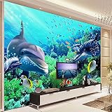 Sproud シルクの壁紙水中世界のイルカ背景モダンな装飾画 3 D 大壁画リビングルーム Foto Tapeten 400 Cmx 280 Cm