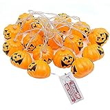 パンプキンライト、Spevertハロウィンパンプキンランプ電池式LEDフェアリーストリングライト16 LEDパーティーハロウィンデコレーションライト