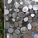 窓ガラス防犯フィルム 目隠し シート 無接着剤 ホワイト 明るさはそのまま 静電で貼り付け (幅0.45M×長さ1M, カラー030)