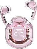 Wireless Earphones, Bluetooth 5.3 + EDR Equipped with SVE AI+ENC Call Noise Canceling, Bass 0.4 inches (10 mm) + High Sound 0.2 inch (6 mm) Dynamic Driver, Up to 30 Hours Continuous Playback, (pink)