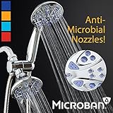 抗菌/ anti-clog高圧30-settingシャワーコンボby Aquadance with Microbanノズル保護から成長の金型カビシャワー&バクテリアを強化！3ジェット色 4 Inch 