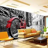 Sproud カスタム 3 D 壁紙レトロ通りのバイクブラックルームベッドルーム 250 Cmx 175 Cm 生活のためのビューと白の写真の背景の壁の装飾壁画壁紙