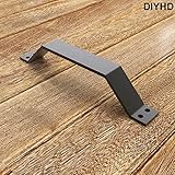 DIYHD 8.7 " Rusticブラックバーン木製ドアプルOne Side木製ドアハンドルとプル