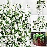2m artificial ivy vine plant green leaves garland home garden