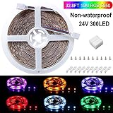 SPARKE LED Strip Lights Non-Waterproof 32.8 Ft (10M) 300leds 30leds/m Flexible Color Changing RGB 24