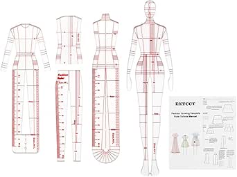 Amazon Co Jp Extcct 手芸用品 アイロン定規 ファッションドローイング ファッションデザイン用モデルルーラー 4 種セット サイズ フレンチカーブルーラー 服飾 ファッション デザイン画 アイテム画 プロポーション テンプレート ホビー