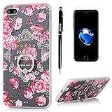 BADALink Iphone 7 plusケース( 5.5インチ）360度回転リングホルダースタンド機能耐衝撃ソフトTPUバンパーフレーム+カラフルペイント保護カバーPCバックシェルSlim - f