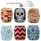 iZiv新生児6厚いおむつ付きオーガニック幼児防水/調整/再利用可能/洗えるポケット布おむつのフィット赤ちゃん0.5-3歳（カラー 8）