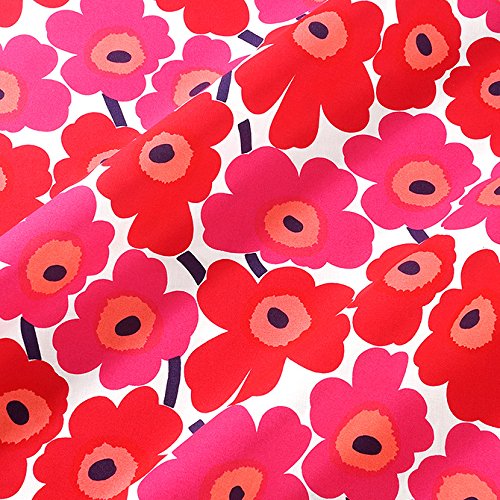 マリメッコ marimekko ファブリック生地 ミニウニッコ （001 レッド） 10cm単位カット販売 066475 001 Cotton fabric MINI UNIKKO 【並行輸入品】