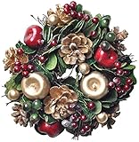 あまの クリスマス飾り 天然素材 ゴールデンリースS 直径17cm MLF-0123