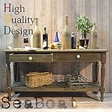 Sea Boat-シーボート 引き出し付きコンソールテーブル*引出し2杯*収納棚*作業台*英国風*アンティーク風*シェルフ*ラック*チェスト*アンティーク家具*アンティーク雑貨*シャビー家具*北欧風*レトロ*クラシック*モダン*マリン*77