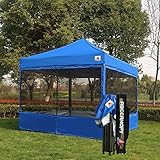 AbcCanopy 10 ' x10 'シルバーコーティングキャノピーTop with 2ピース20 ScreenWallボーナステントStakes andローラーバッグ black meshwall