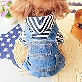犬服 おしゃれ 秋冬 デニムサロペット ボアなし/ボア付き ボタン ふわふわ ドッグウェア 小型犬お洋服 可愛い 暖かい お散歩 お出かけ ボアなしL