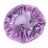 Perfk 全6色　子供用シャワーキャップ　水玉　便利 - 紫の