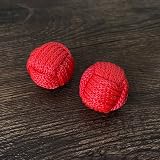 【手品 マジック】Monkey Fist Chop Cup Balls/チョップカップ用・モンキーフィストボールセット １個はレギュラーで１個はマグネットギミック 近景マジック道具 手品 道具 (赤 2.7cm)