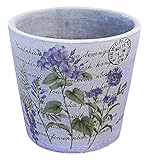 Gardening プランター (鉢カバー) パープルフラワー KWY-0012