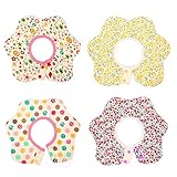 GeeSo ベビービブ かわいいスタイル 綿 4レイヤー防水よだれかけ 360度 回転 ベビー 0-3歳 4枚セット (Fセット)