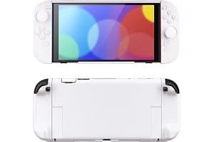 PlayVital Nintendo Switch 2（2025）対応ハードカバー 保護ケース 付けたままドックに対応 折りたたみ式スタンド＆親指グリップ付き–【白い】