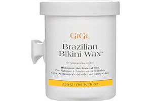 GiGi Brazilian Bikini Wax Microwave Formula, Painless, Residue-Free Hard Wax for Coarse Hair, Perfect for Sensitive Areas, 8 