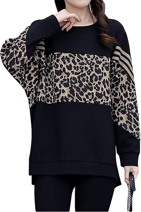 Amazon | [ダーセン]半袖 tシャツ レディース ヒョウ柄 トップス 