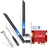 EDUP WiFi 6E PCIe AX5400 WiFiカード 内蔵AX210 Bluetooth5.2 802.11ax PCI-Express 無線LANカード 6G / 5G / 2.4GHz 6dBiアンテナ（ヒートシンク付き）Window