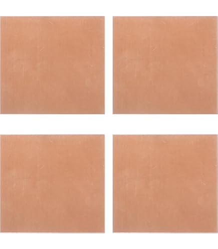ECSiNG 4PCS Pure Copper Sheet 150mm X 25mm, 1mm Thickness Protective Film Attached Rectangular Copper Plates For Crafts Jewelry Making DIY Model Making