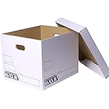 アースダンボール ダンボール 収納ボックス フタ式 5個セット 白 段ボール 収納箱 書類保管 ID0341