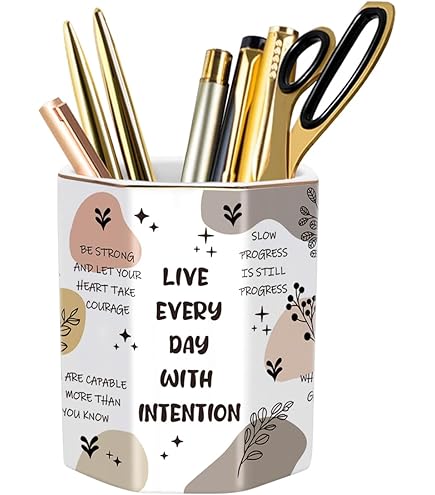 Rotating Wooden Pen Holder - 'I'll Remember It Later' Spinning Desk Organizer (White)