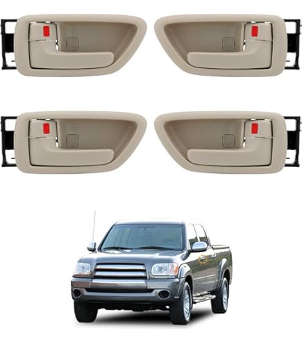 thumbnail image 2 of Rear Exterior Door Handles Set For Toyota Tundra 2000-2006 – Black (Pair, No Key Hole) 2 of 6