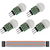 Youmile5個IRヒューマンセンサーAM312ミニ検出器モジュールHC-SR312焦電赤外線PIRモーション自動検出器DC2.7〜12V、Arduino 2 A1U2、デュポンワイヤー付き