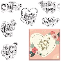 Happy Mother's Day Stempel 11x16cm – Gummi-Stempel Für Karten, Scrapbooking & Deko