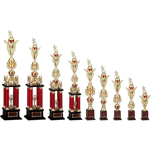 トロフィー 【WIN（ウィン）】 午前注文で翌日出荷 ［レーザー彫刻名入れ］ 赤（レッド） 大会 競技 優秀 優勝 カップ MVP 金 ゴールド 学校 部活 サークル JC-2603