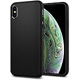 【Spigen】 iPhone XS / X ケース 耐衝撃 米軍MIL規格取得 5.8インチ さらさら マット TPU ワイヤレス充電 画面/レンズ保護 衝撃吸収 リキッド・エアー 057CS22123 (マット・ブラック)