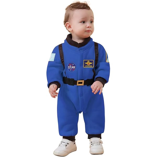 ReliBeauty Kids Astronaut Costume - Boy's Space Jumpsuit With Hat & Gloves (2T-3T, White) - View #3