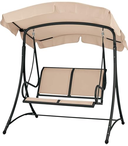 Amazon.co.jp: ガーデン ブランコ 屋外 3人用パティオスイングチェア 