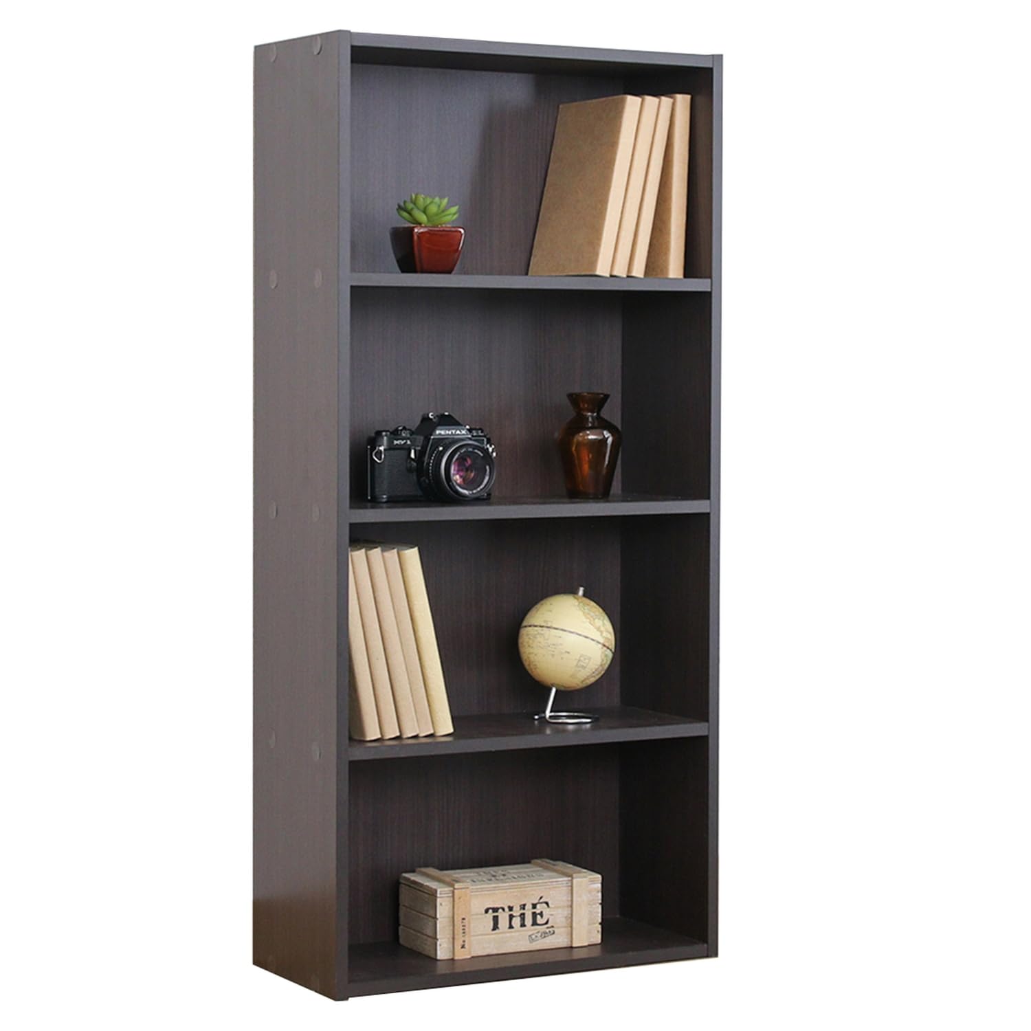 【61%OFF】【1,296円】 不二貿易 リビング収納 本棚 4段 幅41.8×奥行18.5×高さ89cm