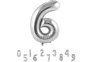 シルバー 誕生日 数字 バルーン ナンバー バルーン 6 ハッピーバースデー バルーン 6歳 誕生日 数字 バルーン 32インチ 約80cm アルミ風船 結婚式 記念日 お祝い